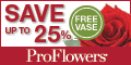 Save up to 25% off Valentine's Flowers at ProFlowers!