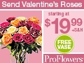Send Valentine's Day Roses starting at $19.99!
