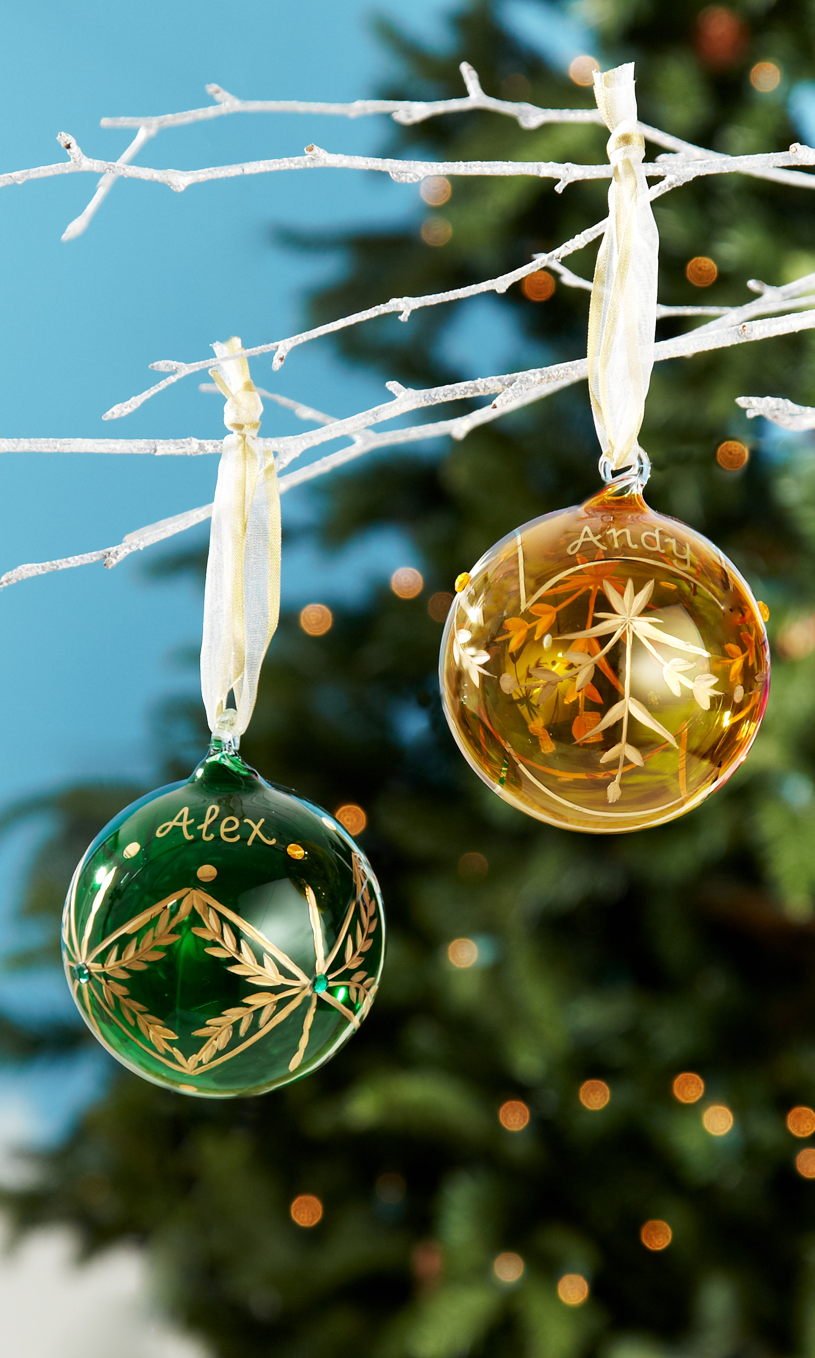 Elegant Glass Birthstone Ornaments