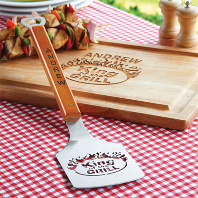 personalized cutting board and spatula